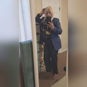 Vintage David Brooks Navy Blue Blazer Classic Tailored Suit Jacket